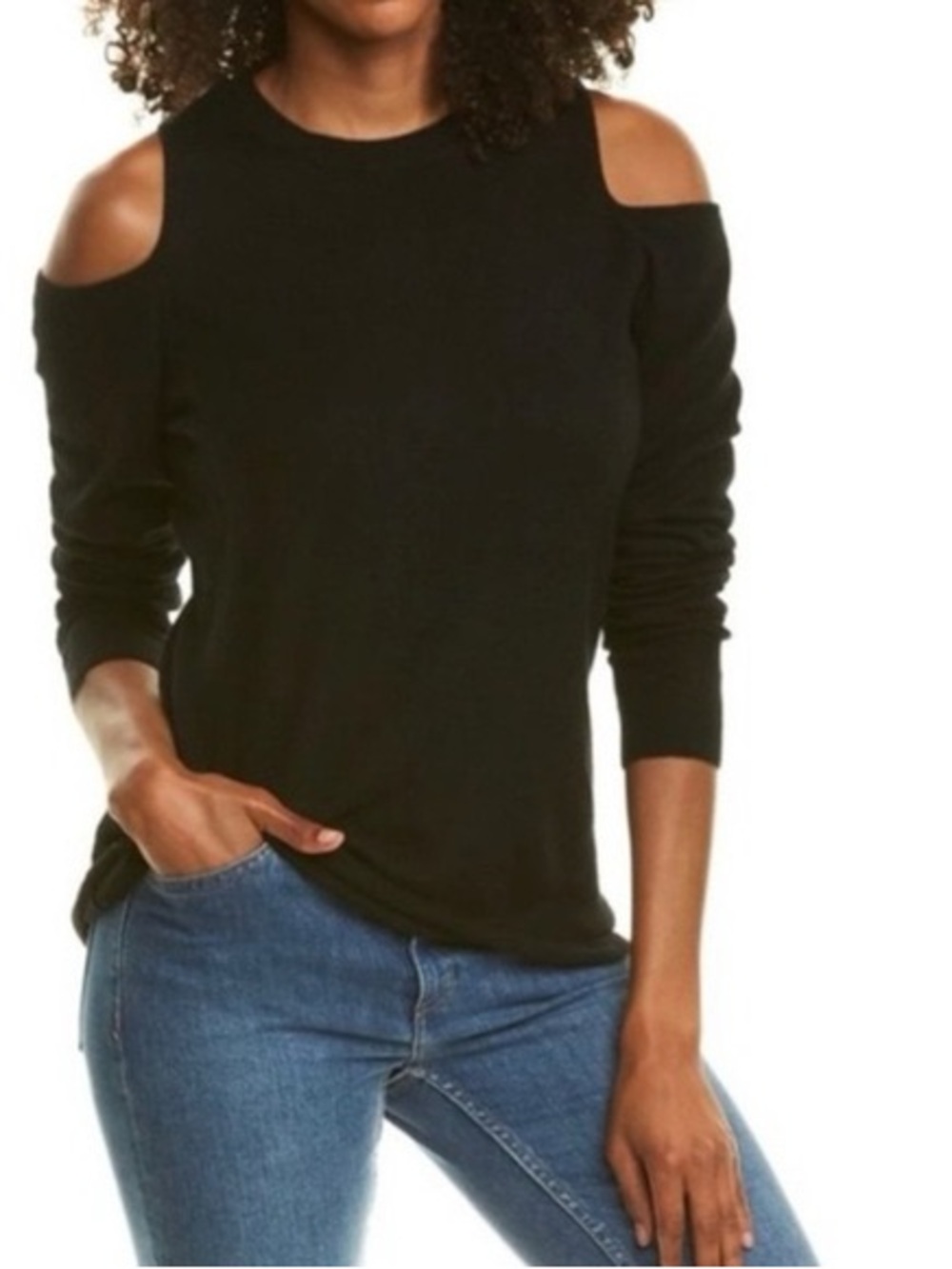 NWT Women's sweater Shoulder Black cashmere